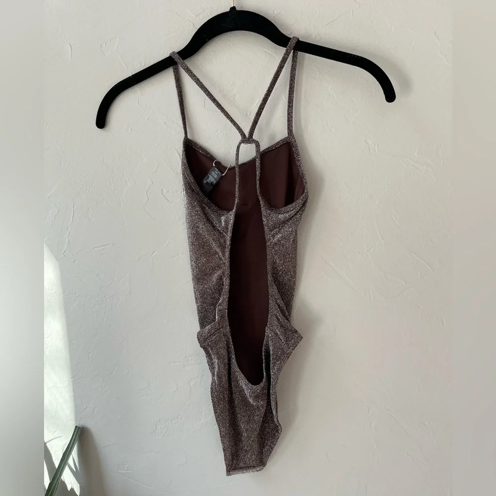 🤎SKIMS SWIM GLITTER SWIMSUIT COCOA XXS